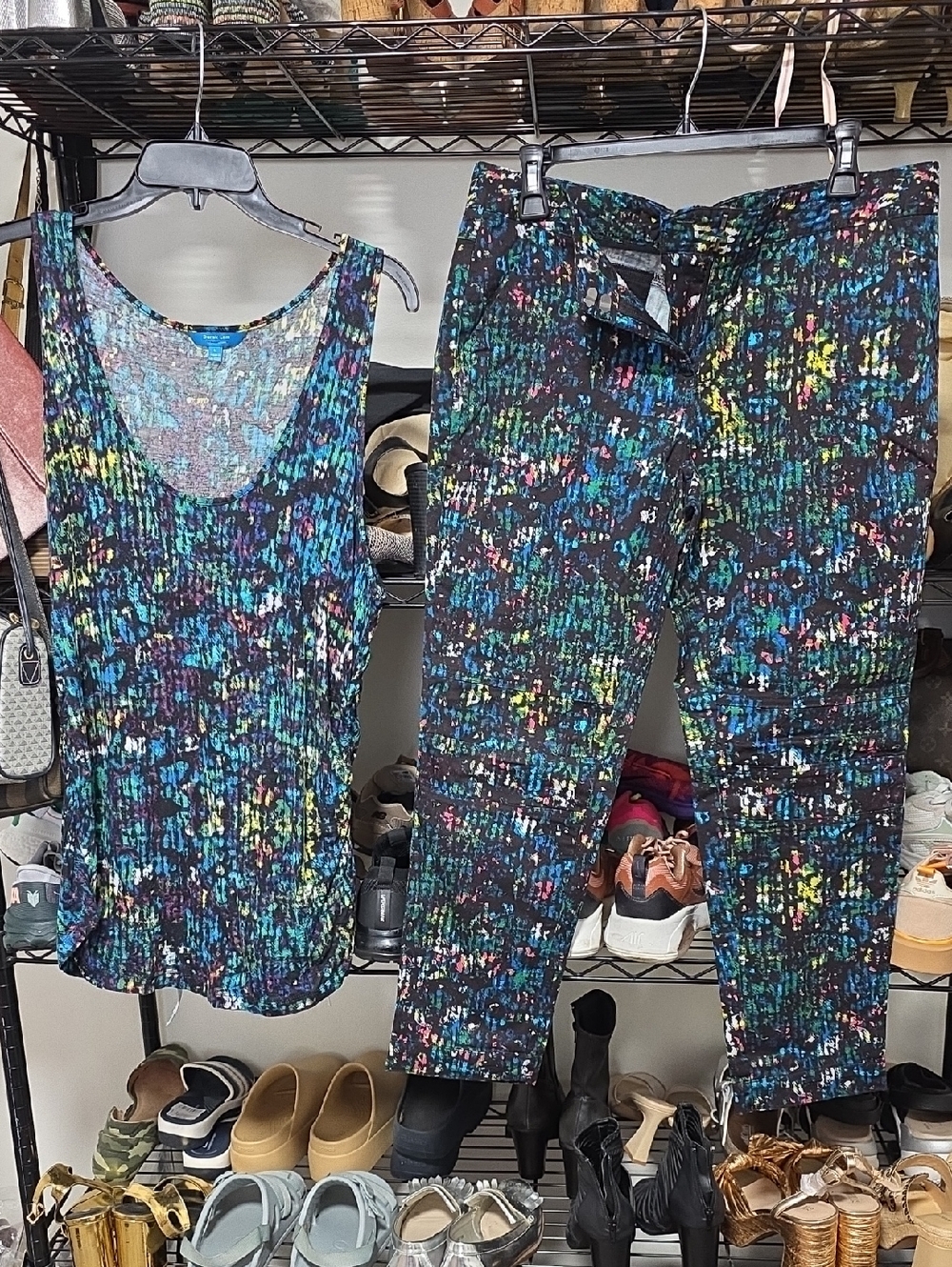 Derek Lam Black Multicolor Speckled Knit Pants